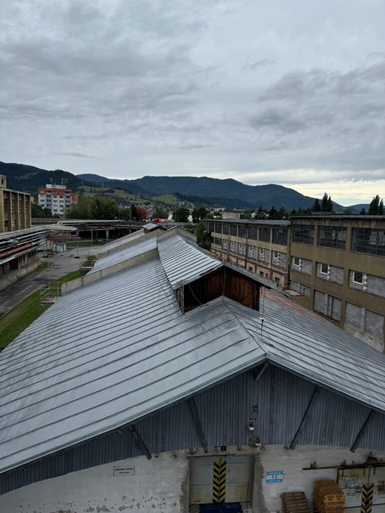 Strecha po nanesení základného epoxidového náteru – renovácia náteru strechy, Mondi SCP Ružomberok